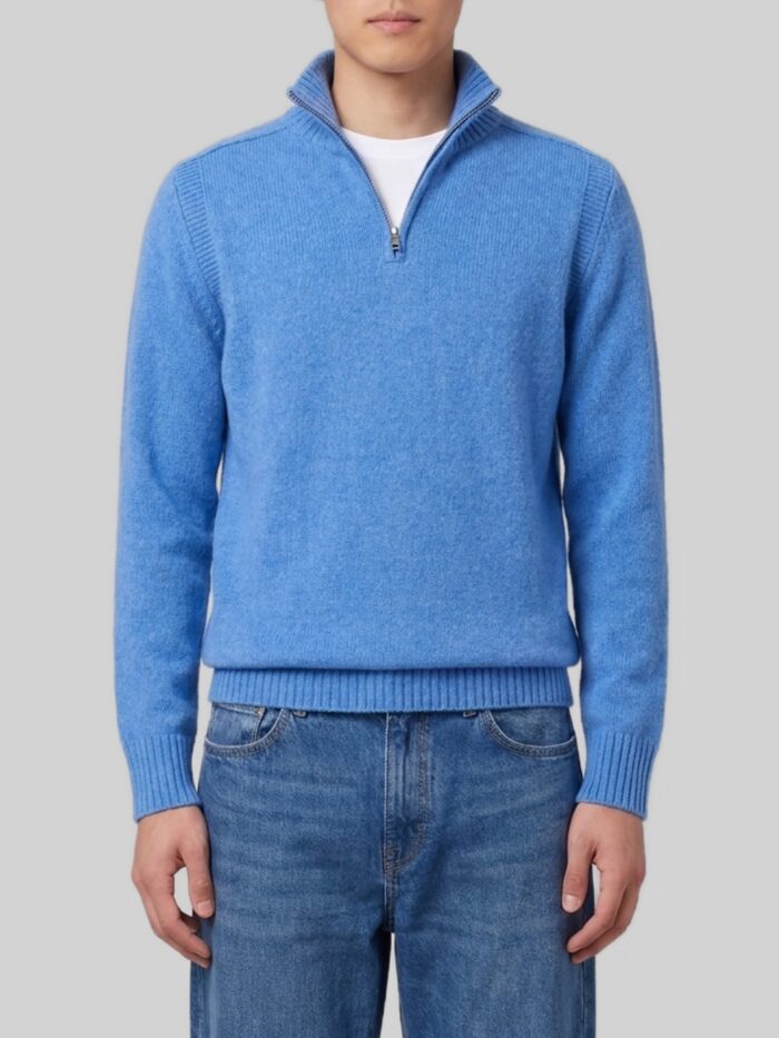 guest in residence delft blue half zip turtleneck Guest In Residence Delft blue half zip turtleneck