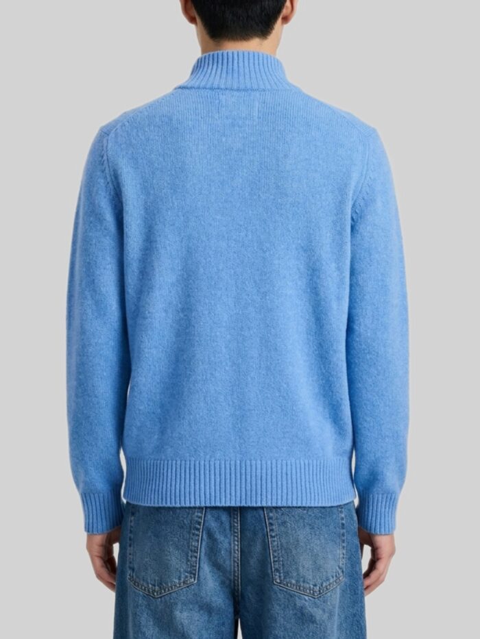 Guest In Residence Delft blue half zip turtleneck