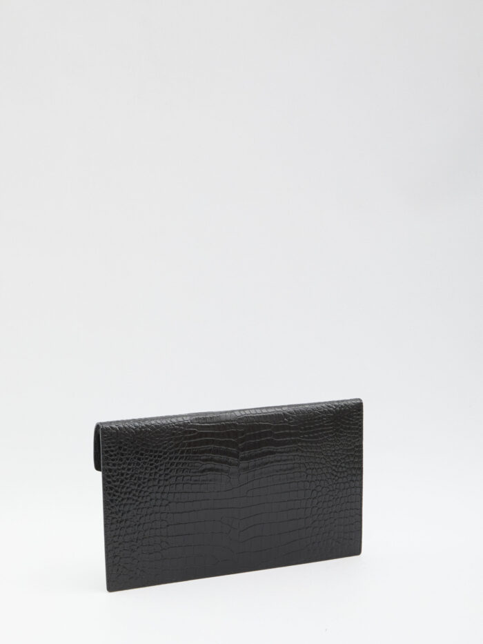 Saint Laurent Small Envelope pouch croco print