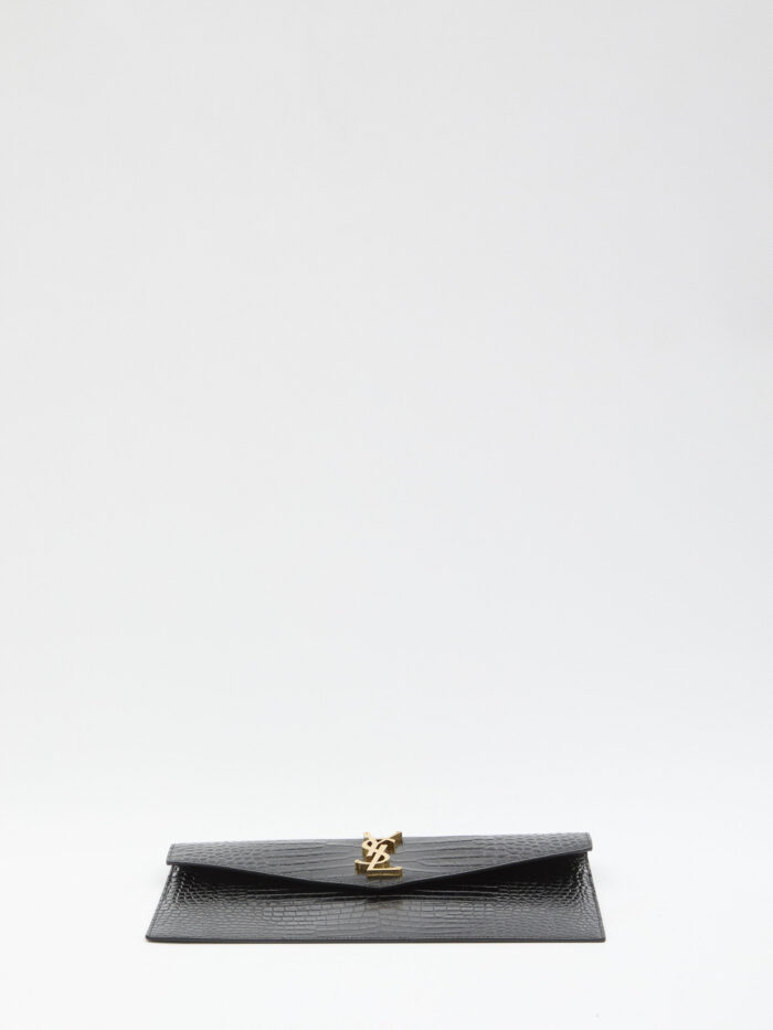 Saint Laurent Small Envelope pouch croco print