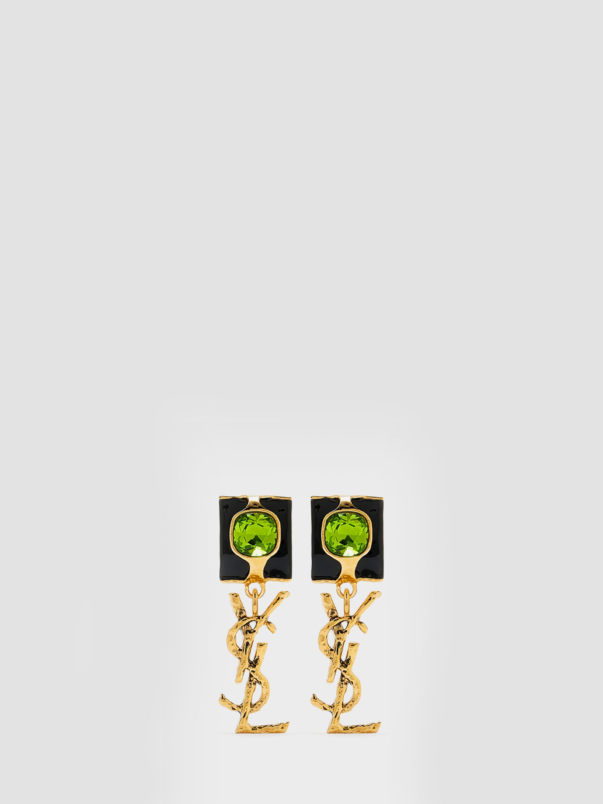 Saint Laurent Cassandre enamel drop earrings in glass