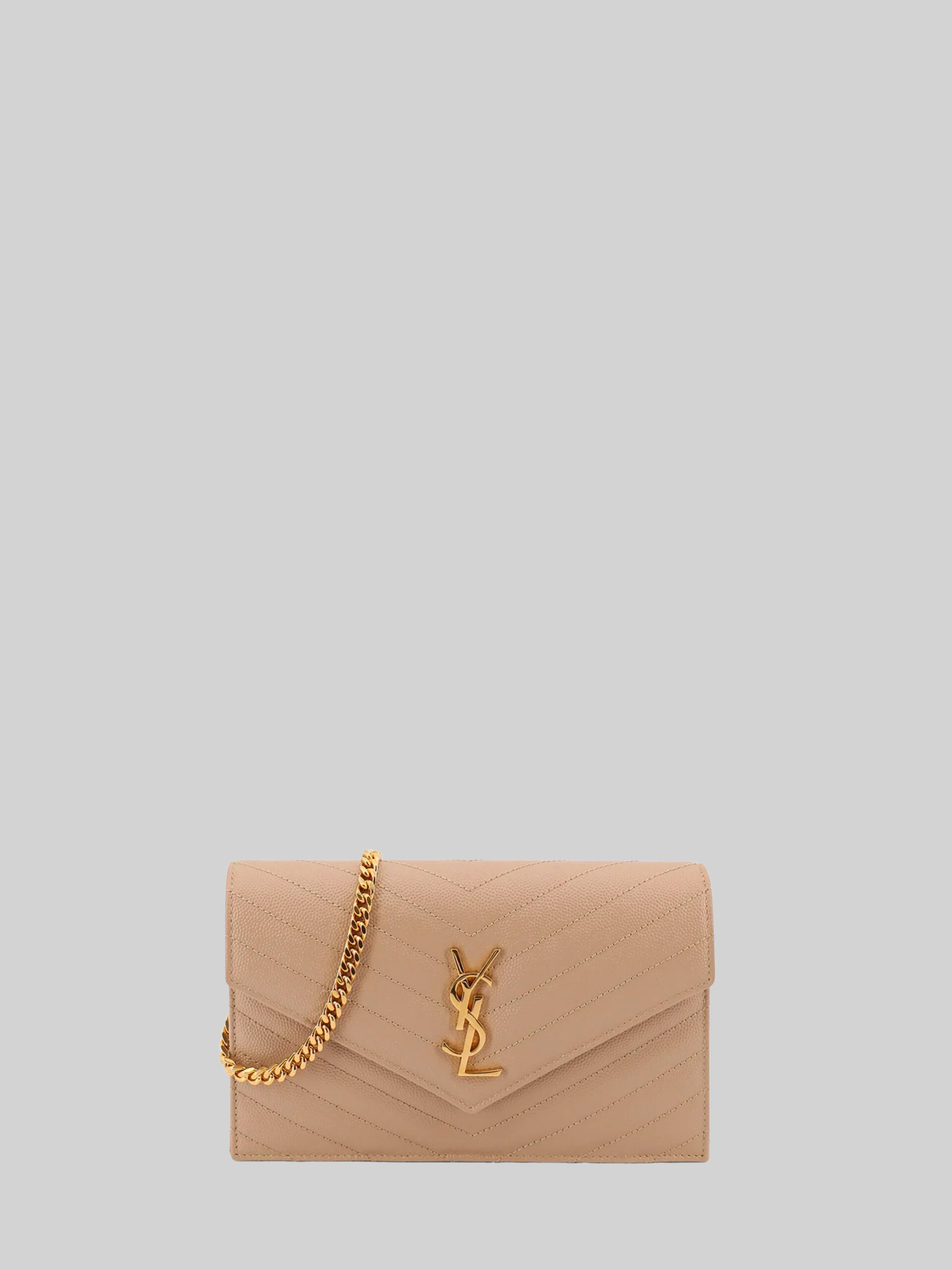 Saint Laurent Envelope pouch dark beige