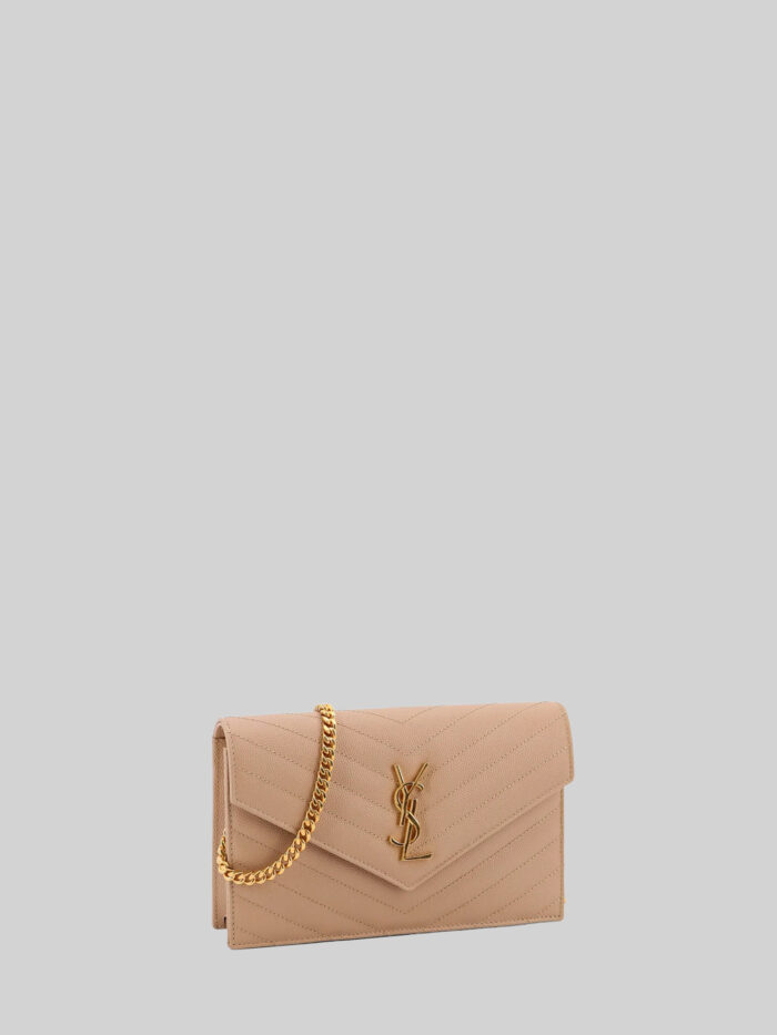 Saint Laurent Envelope pouch dark beige