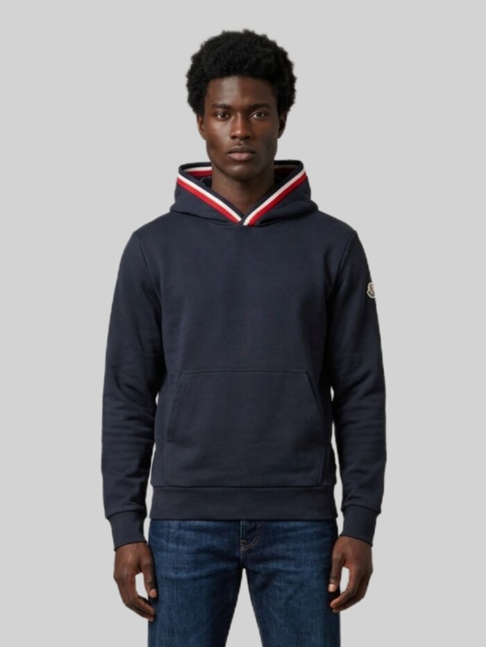moncler hoodie tricolour detail Moncler Hoodie tricolour detail