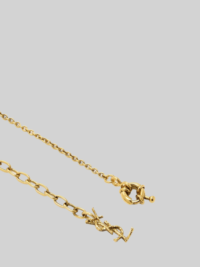 Saint Laurent Cassandre heart necklace in brass