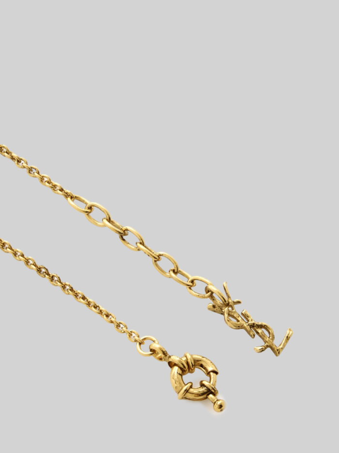 Saint Laurent Cassandre heart bracelet in brass