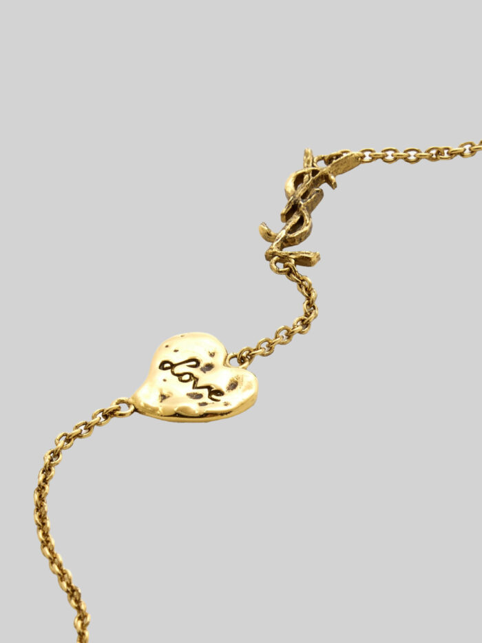Saint Laurent Cassandre heart bracelet in brass