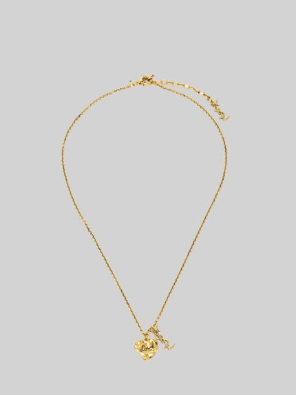 Saint Laurent Cassandre heart necklace in brass