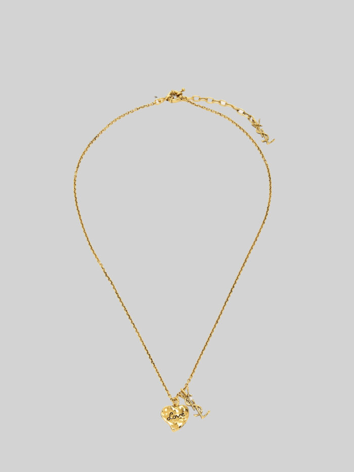 Saint Laurent Cassandre heart necklace in brass