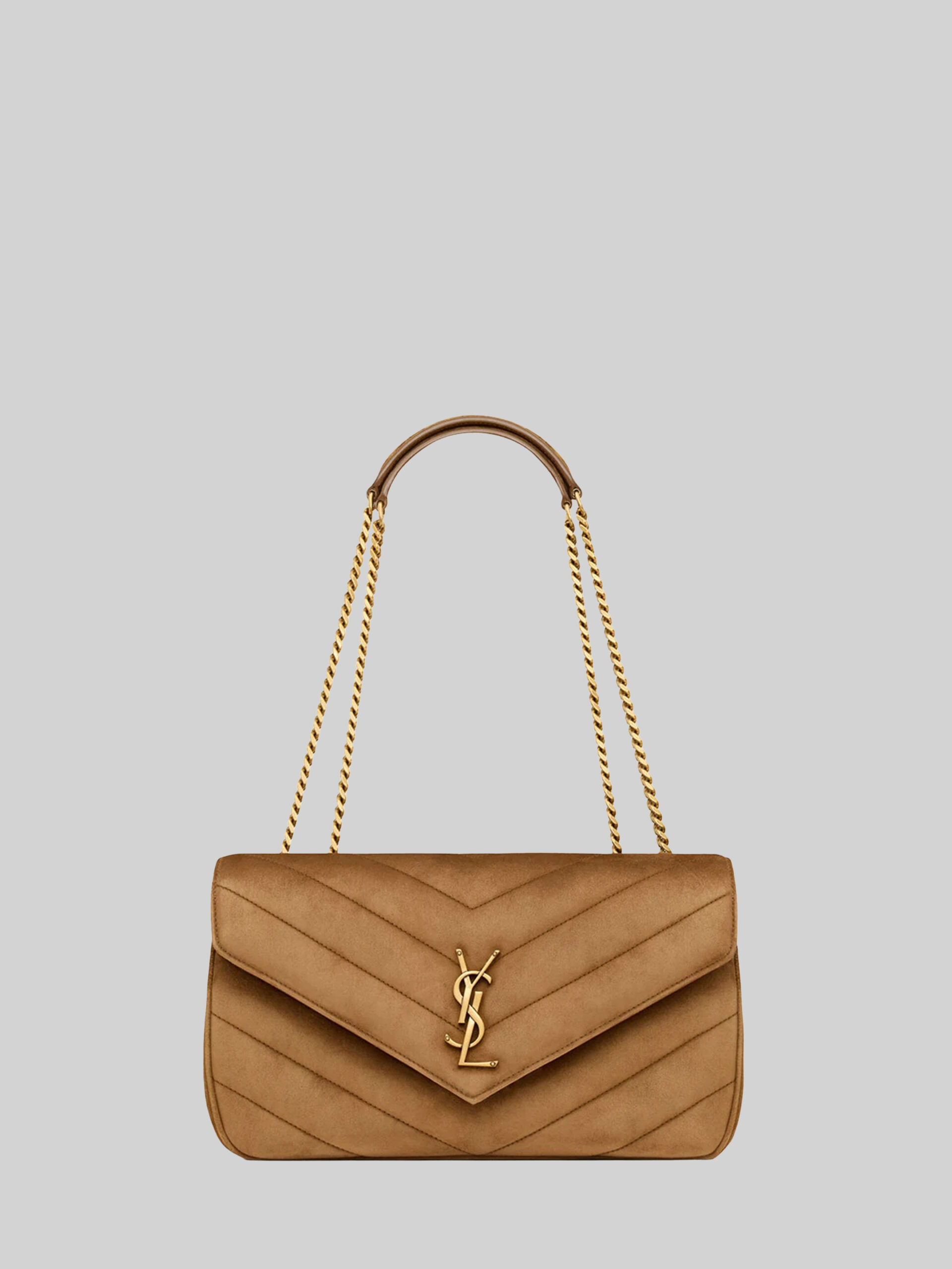 Saint Laurent Medium Loulou bag in matelassé suede