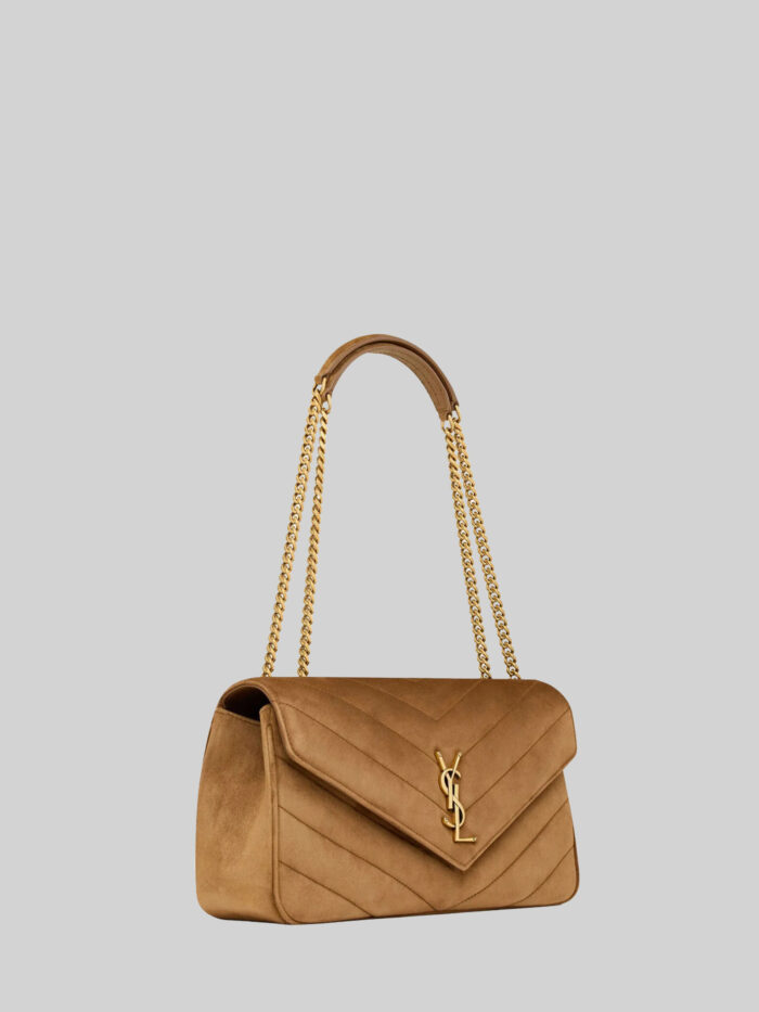 Saint Laurent Medium Loulou bag in matelassé suede
