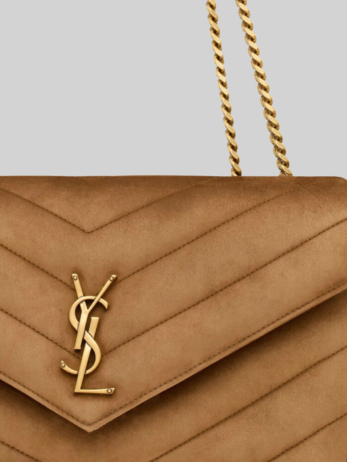 Saint Laurent Medium Loulou bag in matelassé suede