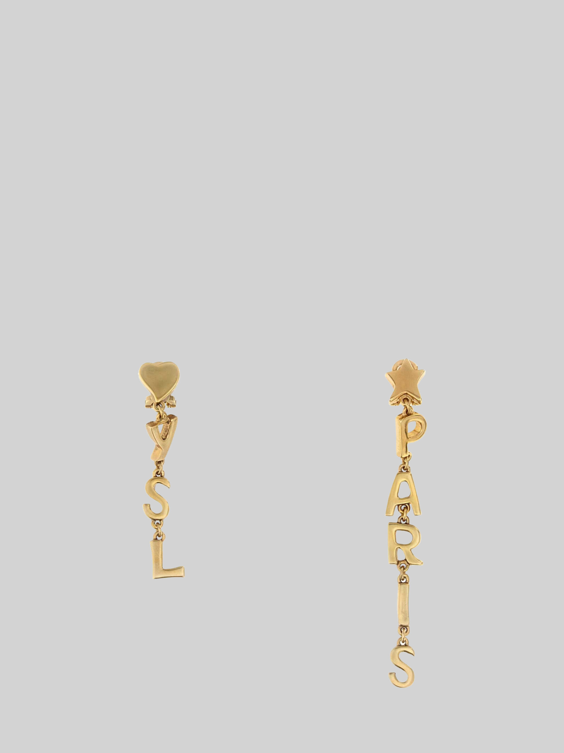 Saint Laurent YSL Paris drop earrings in metal