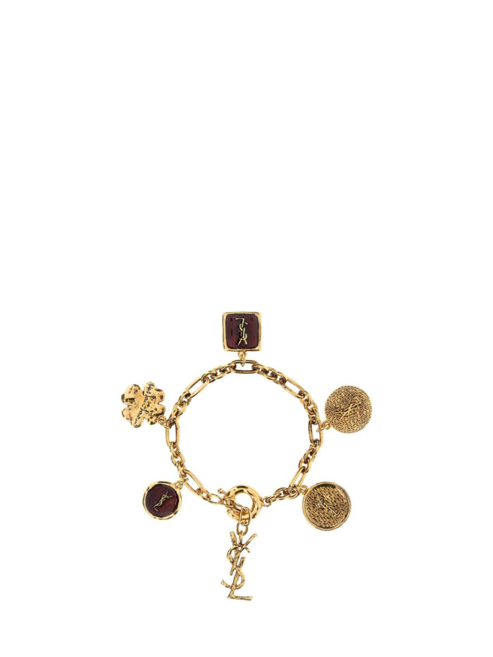 saint laurent bracelet with cassandre charm in enamel and metal Saint Laurent Bracelet with Cassandre charm in enamel and metal