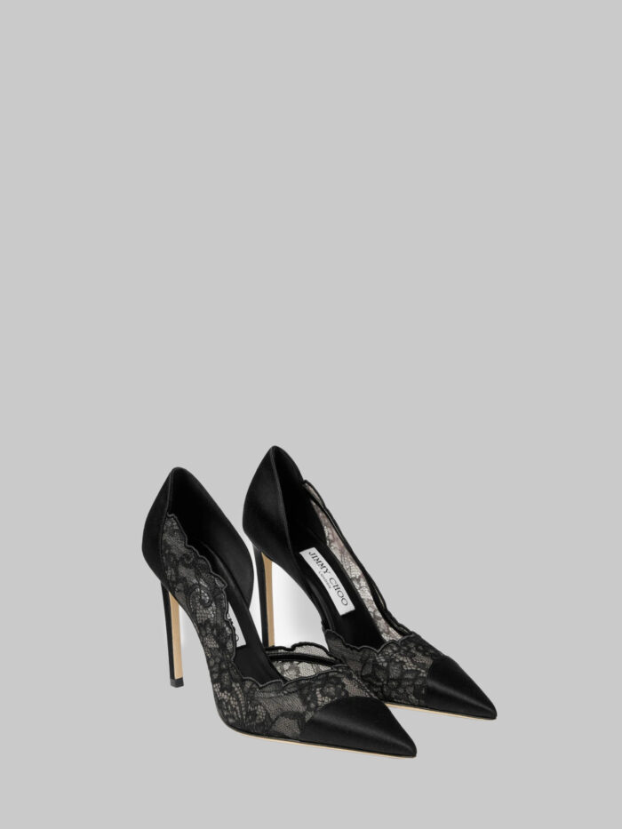 Jimmy Choo Brigitte 100 pumps in lace and satin