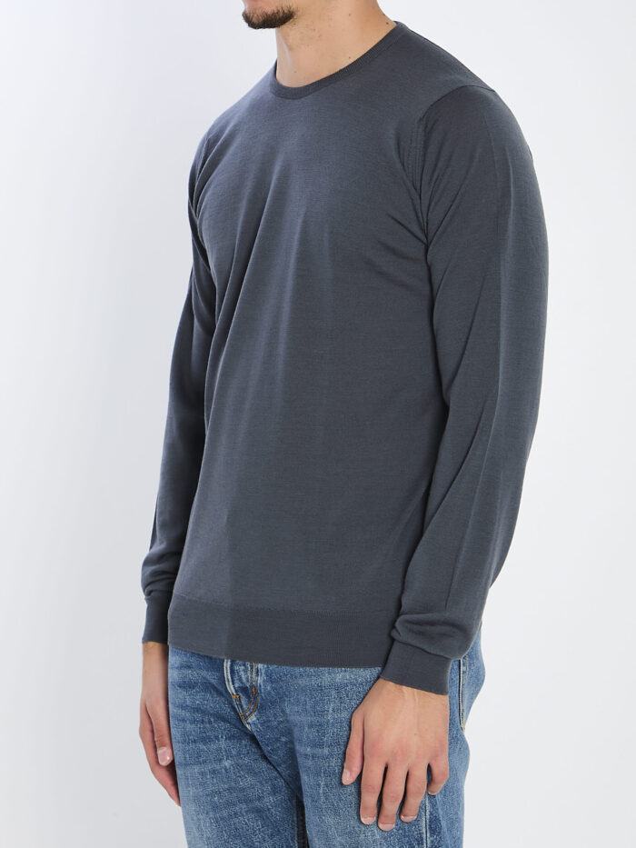John Smedley Lundy crew neck jumper in charcoal