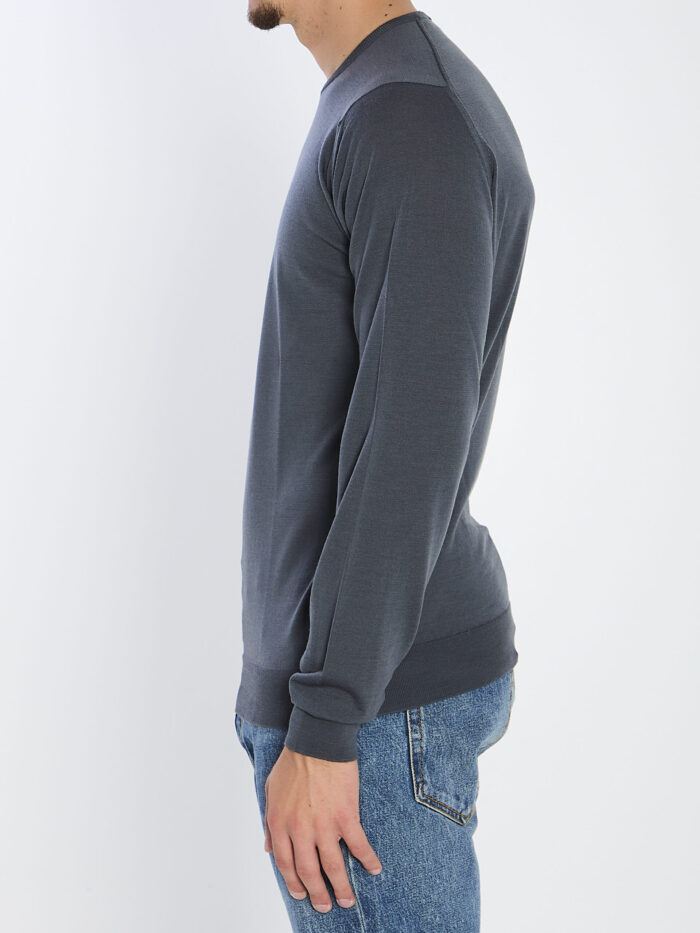 John Smedley Lundy crew neck jumper in charcoal