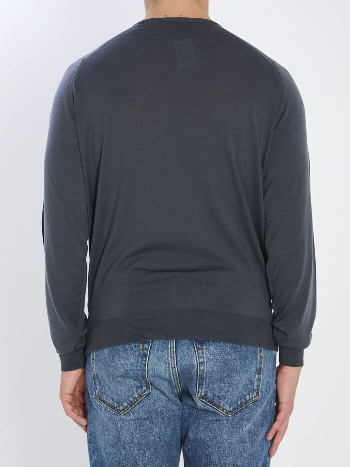 John Smedley Lundy crew neck jumper in charcoal
