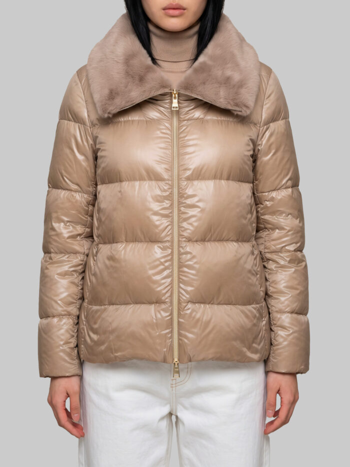 herno ultralight nylon and fur collar jacket Herno Ultralight nylon and fur collar jacket