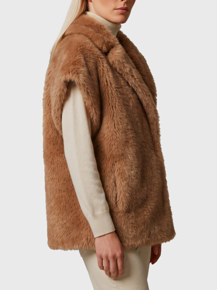 Herno Long-hair fur-effect sleeveless vest