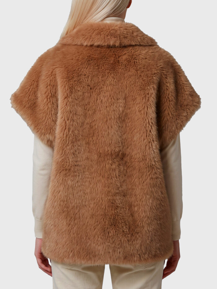 Herno Long-hair fur-effect sleeveless vest