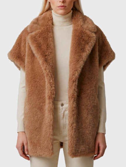 Herno Long-hair fur-effect sleeveless vest