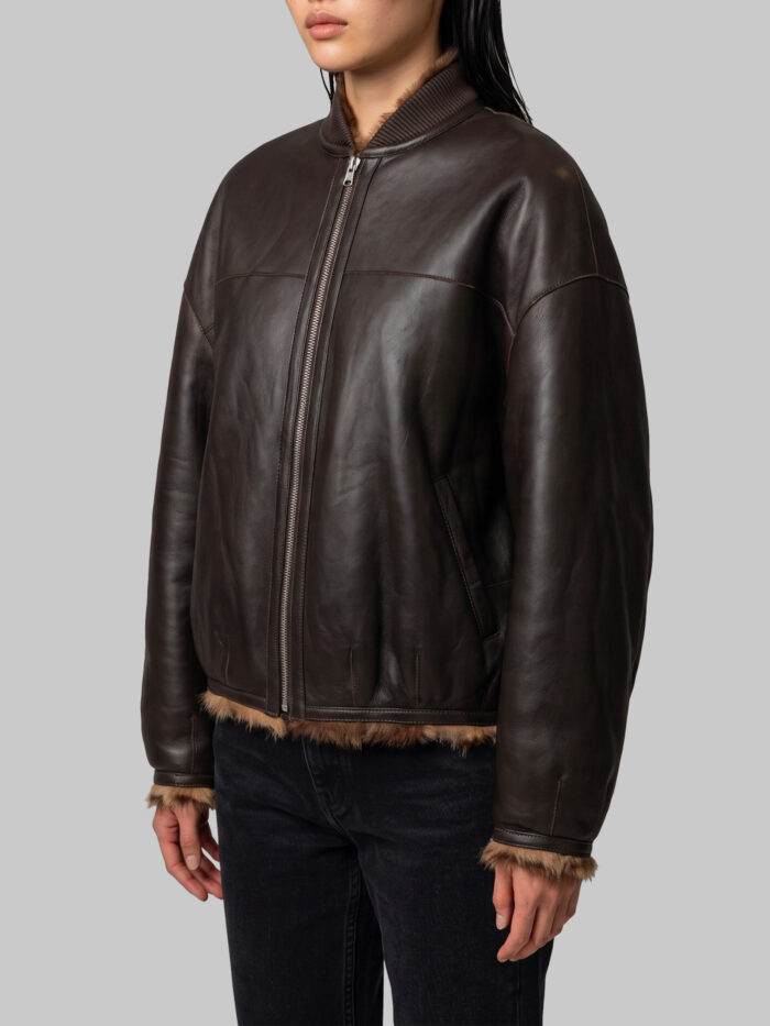 Arma Reversible animal print bomber