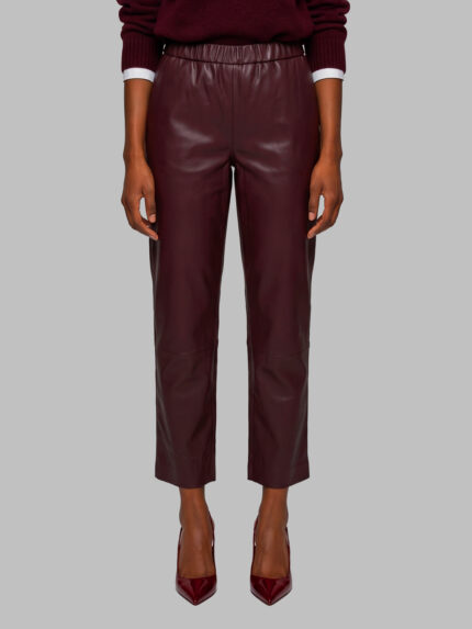 Pariente Sarah wine leather pants