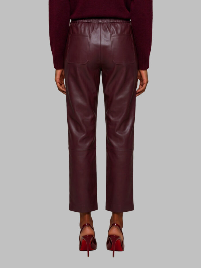 Pariente Sarah wine leather pants