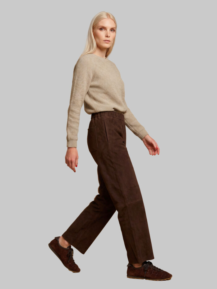 Pariente Sara pants in brown suede