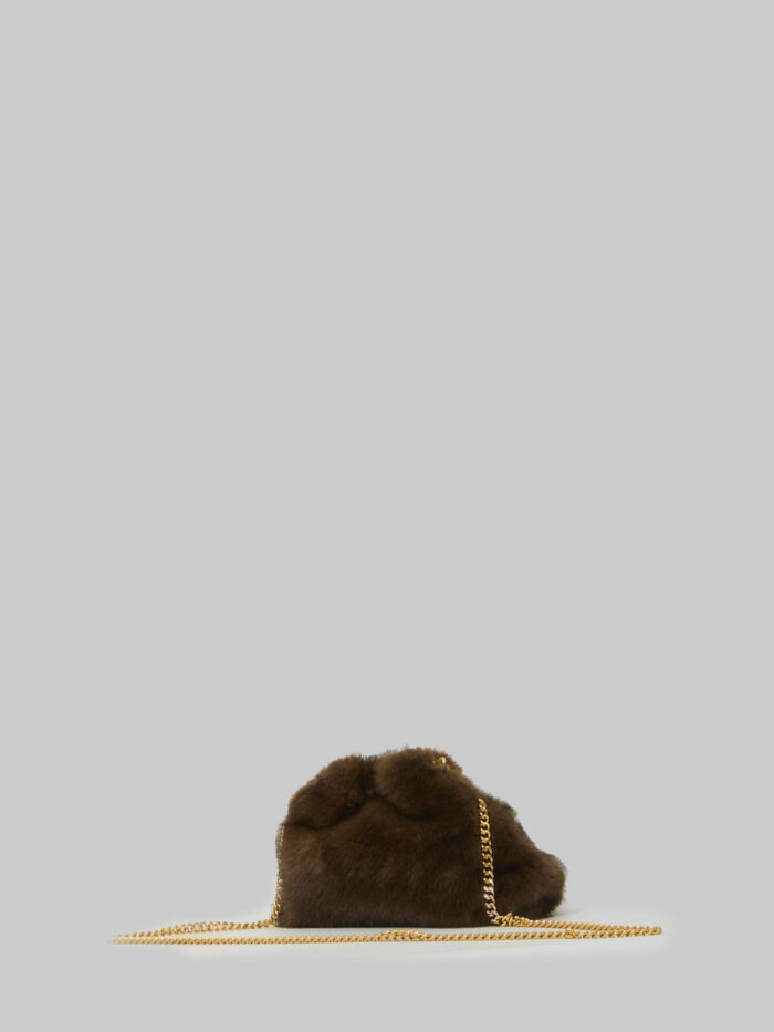 Stella Mccartney Faux fur Falabella mini drawstring bag