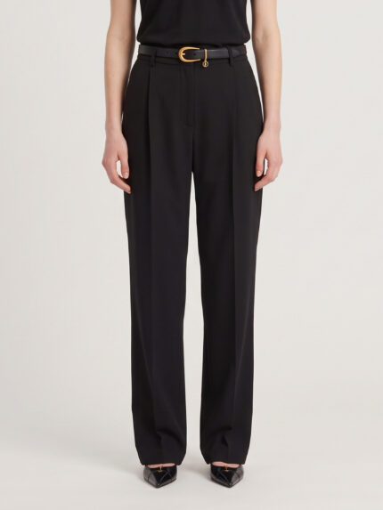 Saint Laurent Striped satin crepe trousers