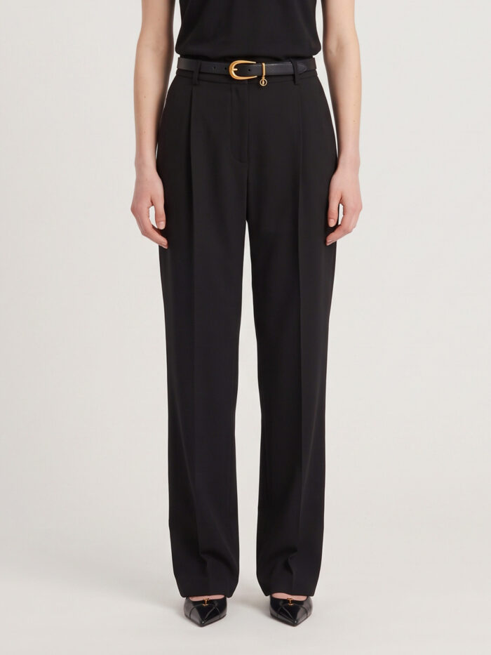 saint laurent striped satin crepe trousers Saint Laurent Striped satin crepe trousers