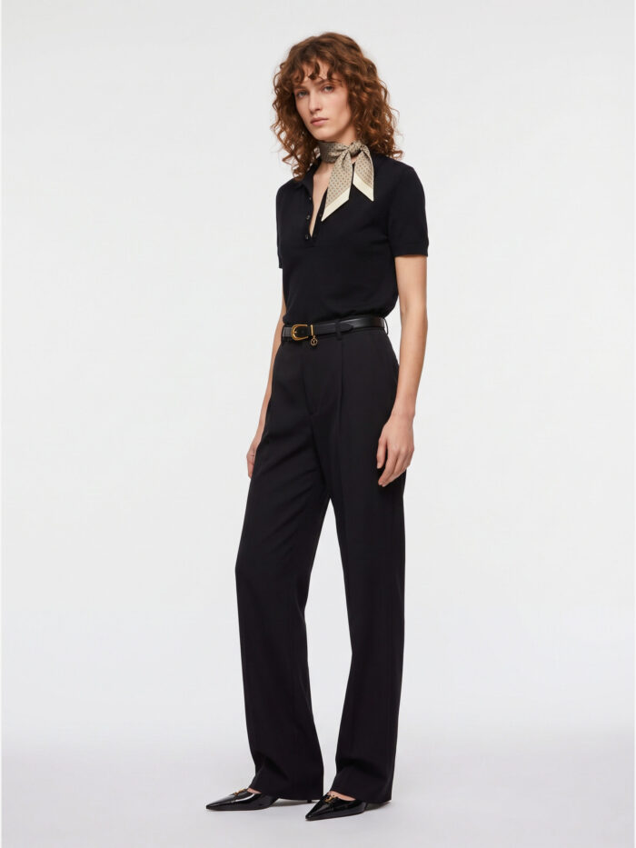 Saint Laurent Striped satin crepe trousers