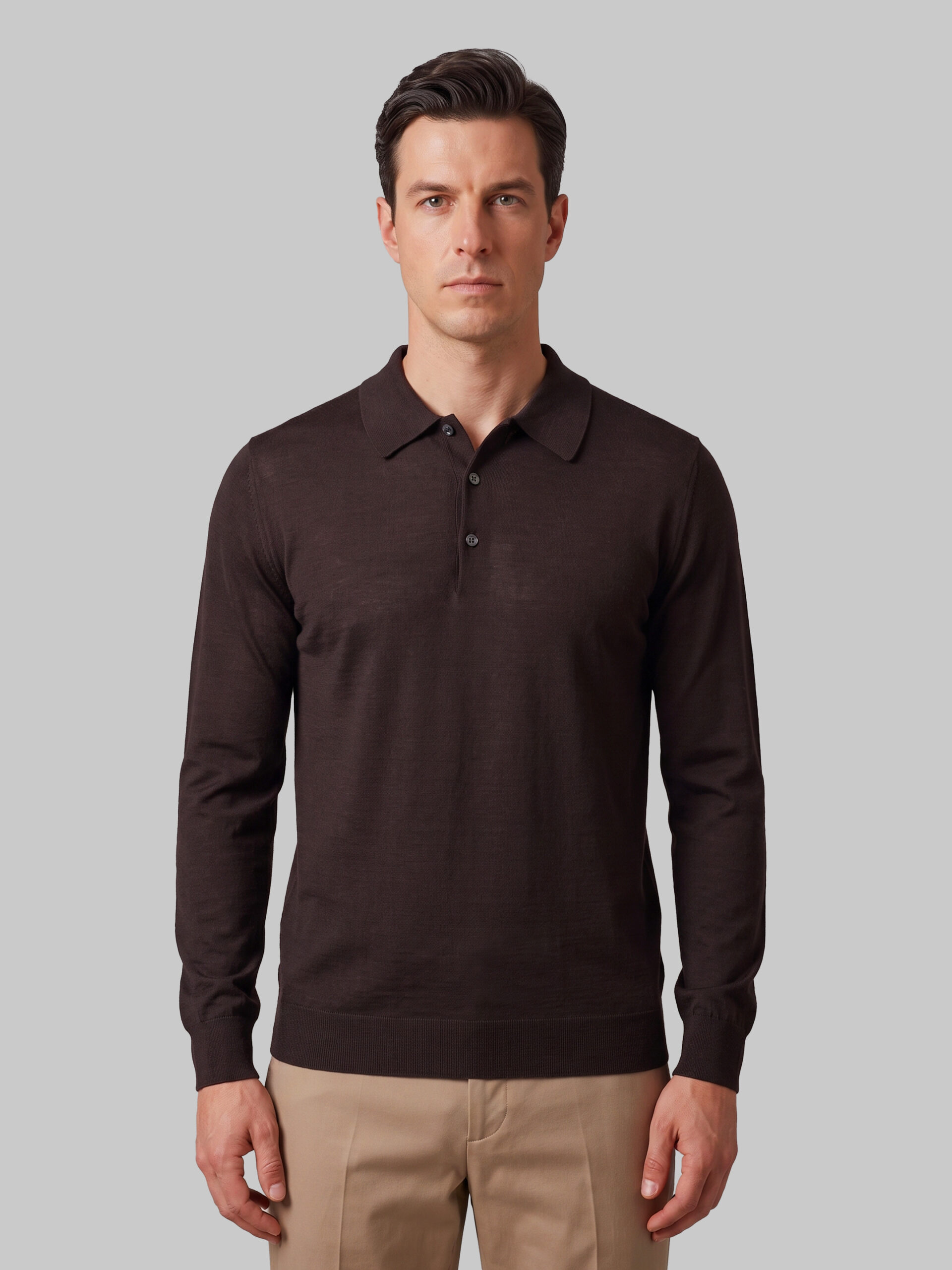 John Smedley Belper polo in Faulkner brown