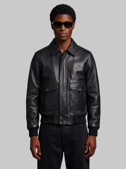 Schott Nyc Black aviator bomber