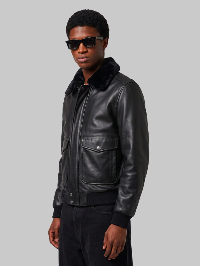 Schott Nyc Black aviator bomber