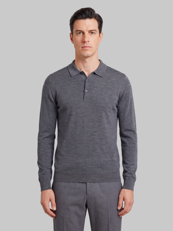 John Smedley Belper polo in charcoal