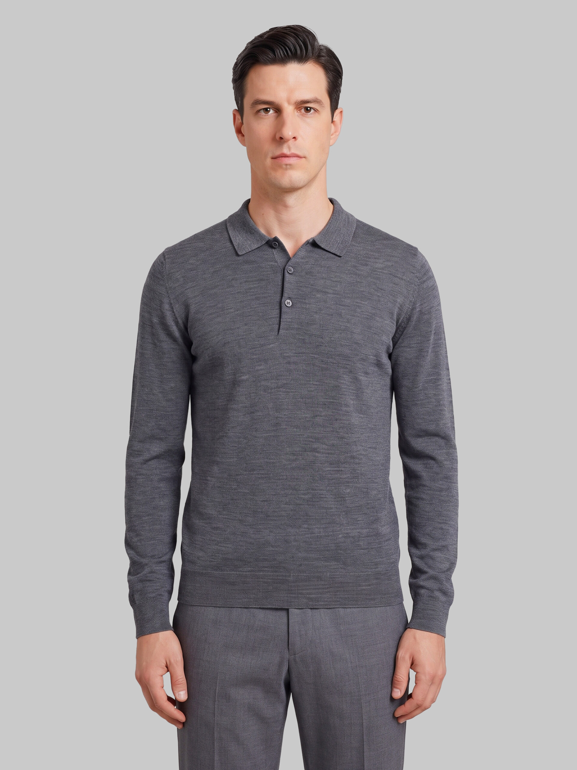 John Smedley Belper polo in charcoal