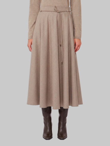 Max Mara Califfo sand flared skirt