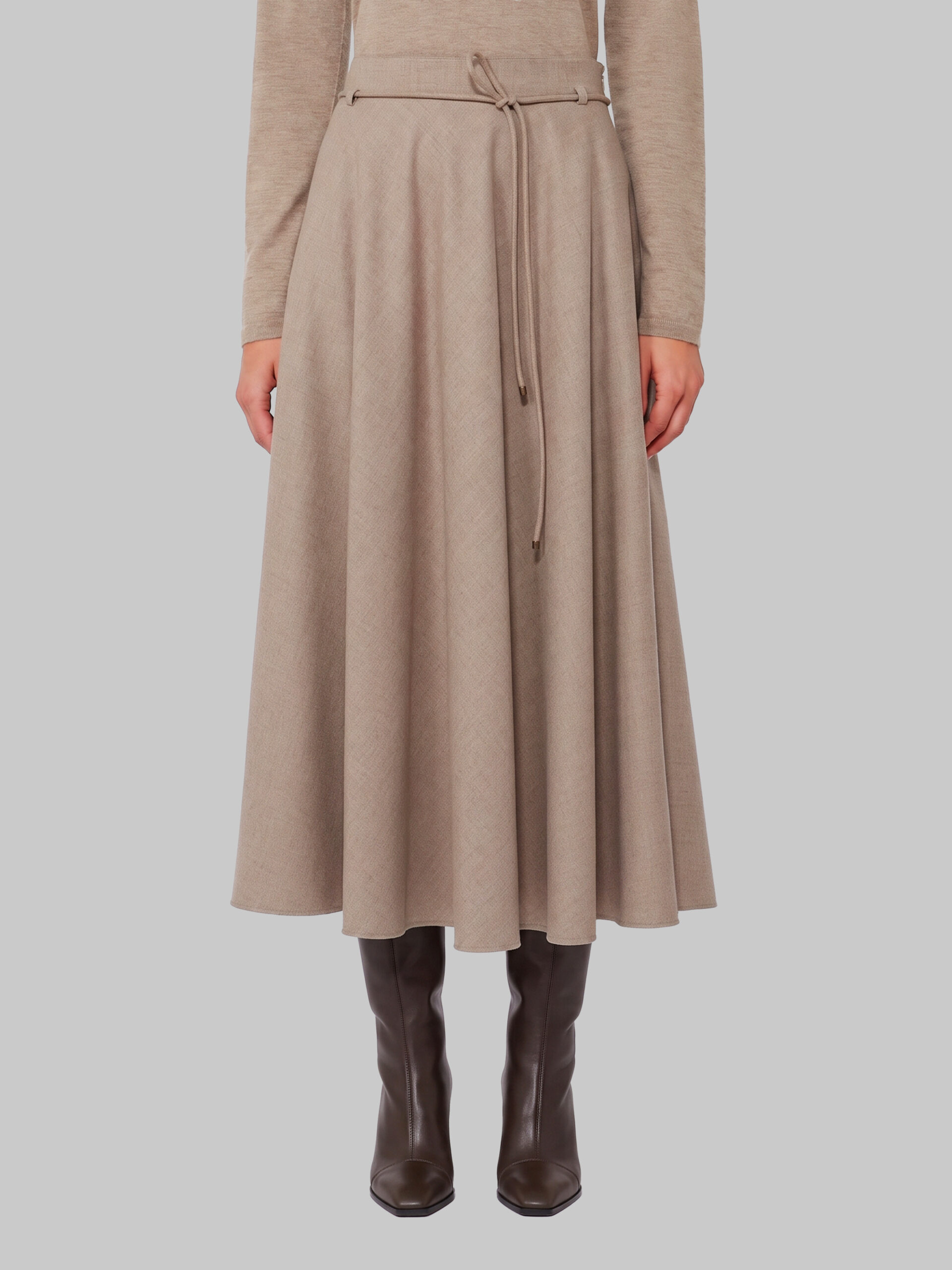 Max Mara Califfo sand flared skirt