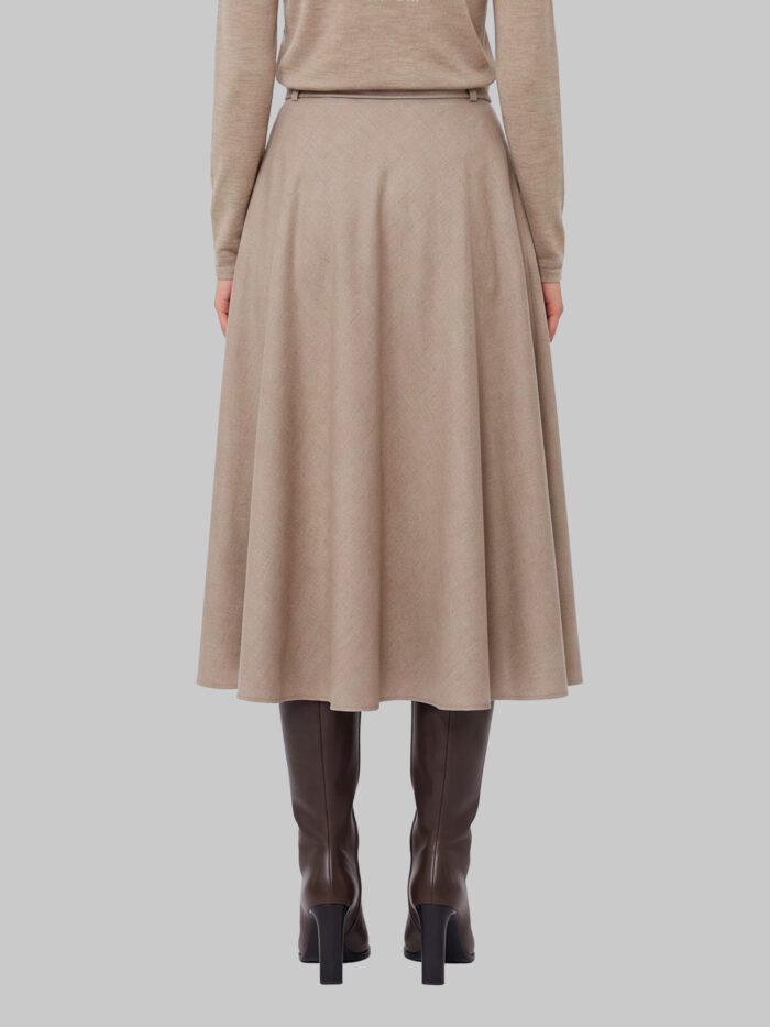 Max Mara Califfo sand flared skirt