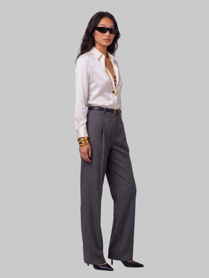 Sutton New York White stretch silk shirt