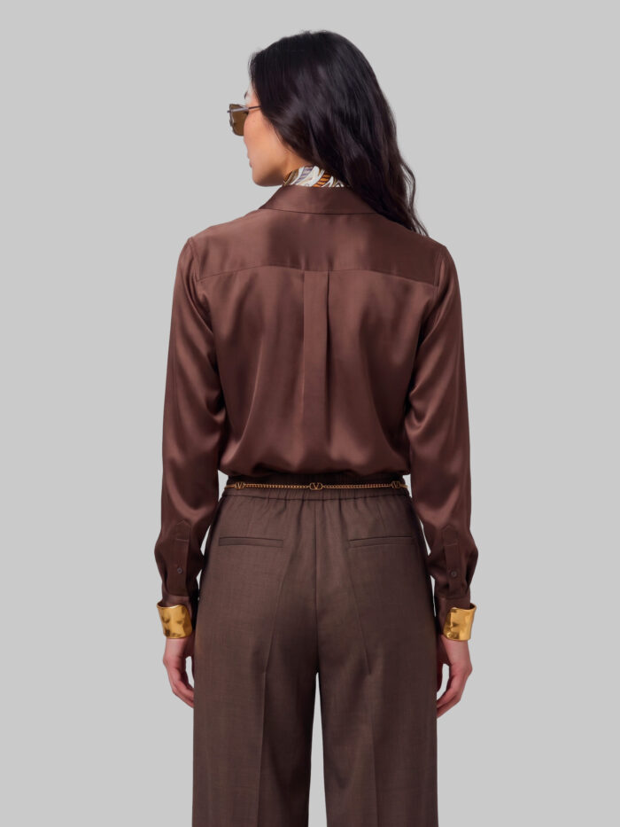 Sutton New York Brown stretch silk shirt