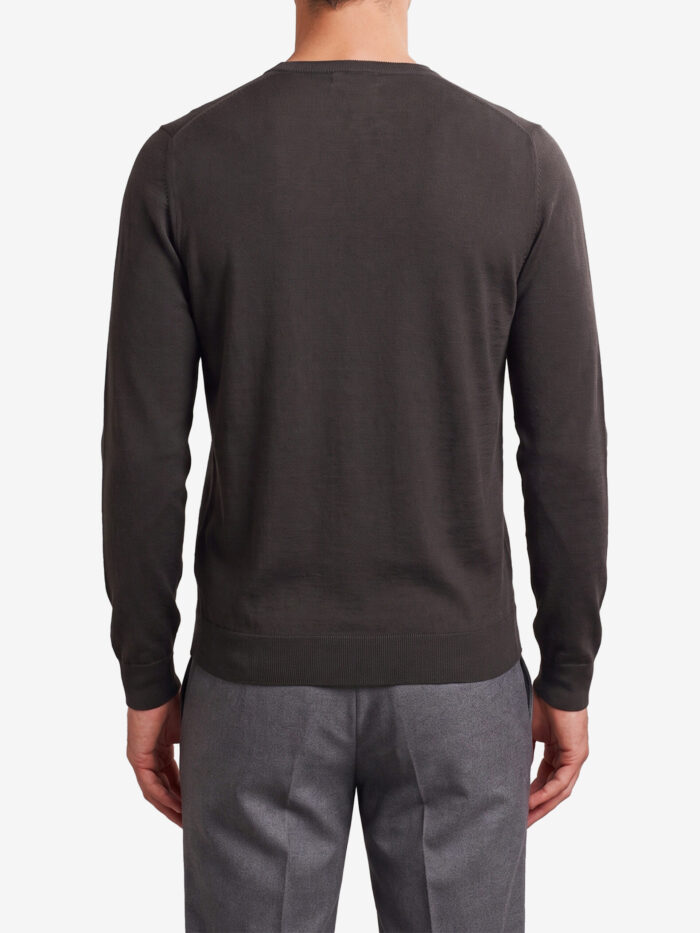 John Smedley Lundy crew neck sweater in Faulkner brown