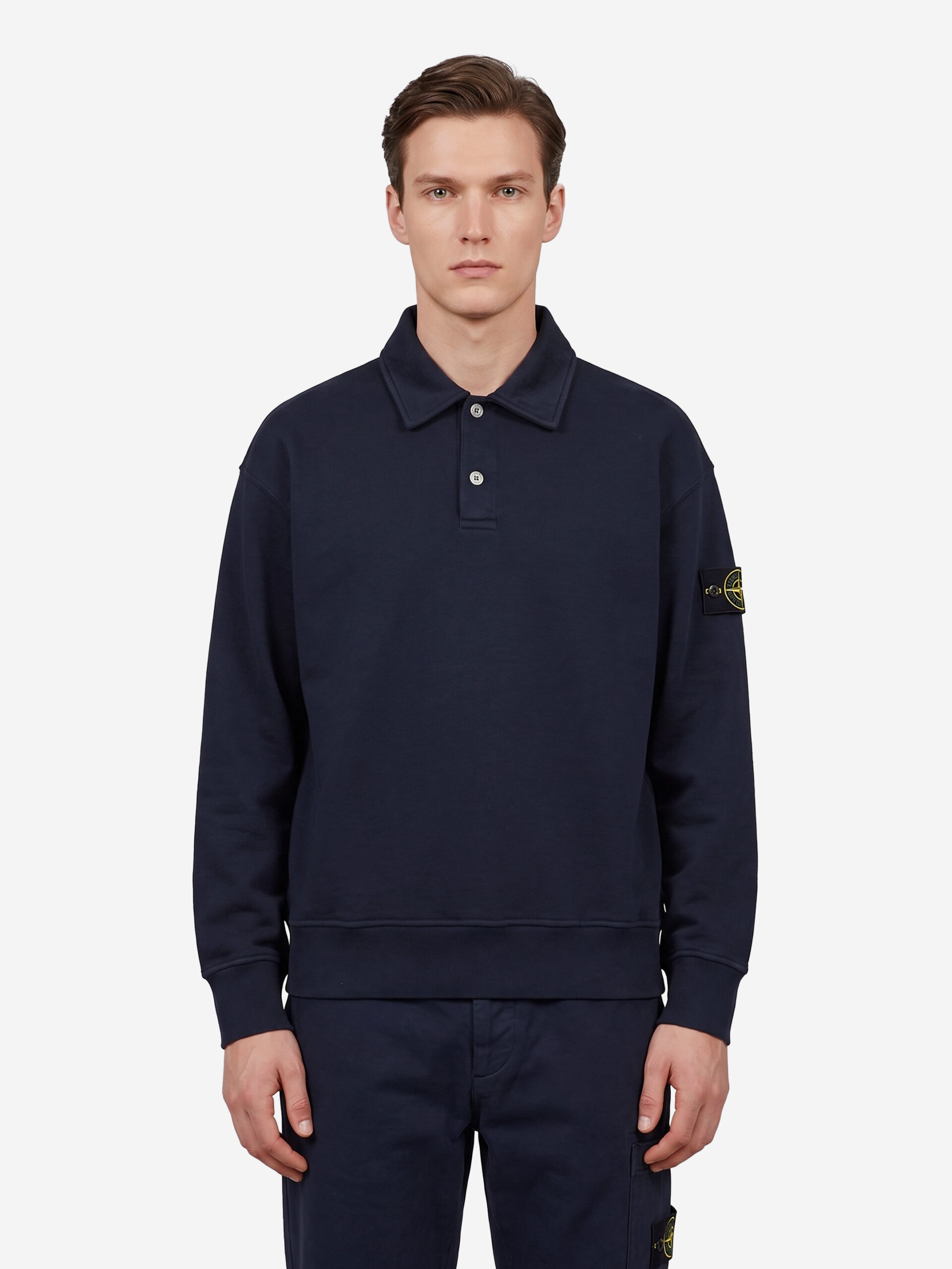 Stone Island Oversize long-sleeved polo shirt