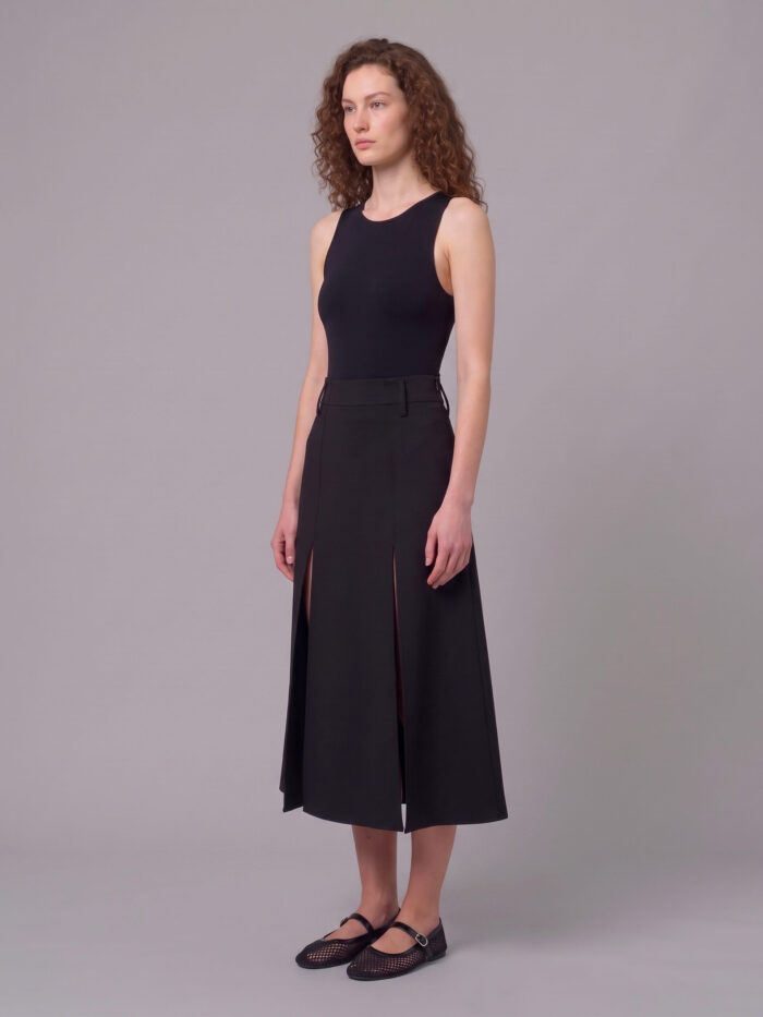 Sutton New York Midi panel skirt in double crepe