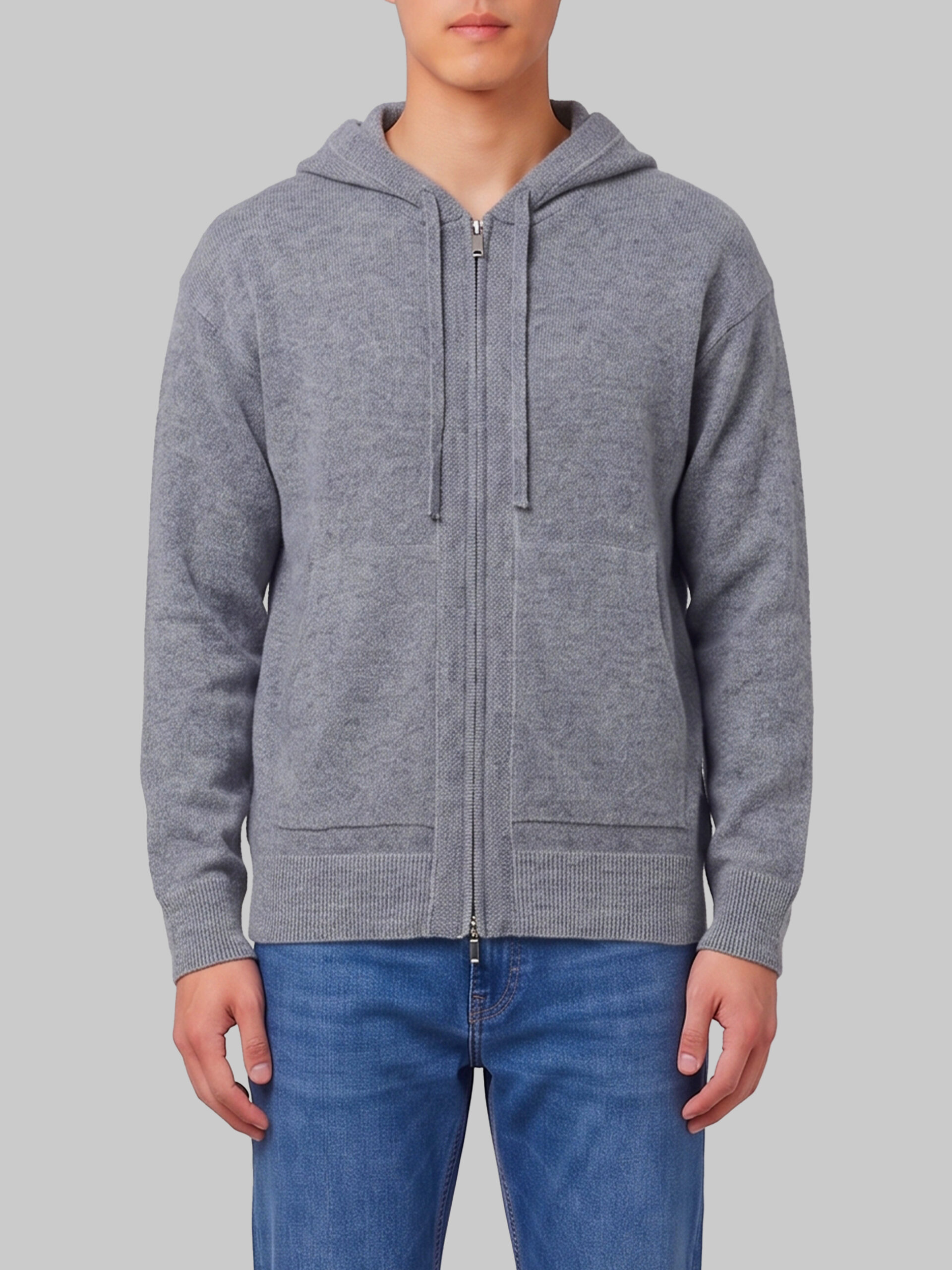 Roberto Collina Merino wool zip sweatshirt in grey