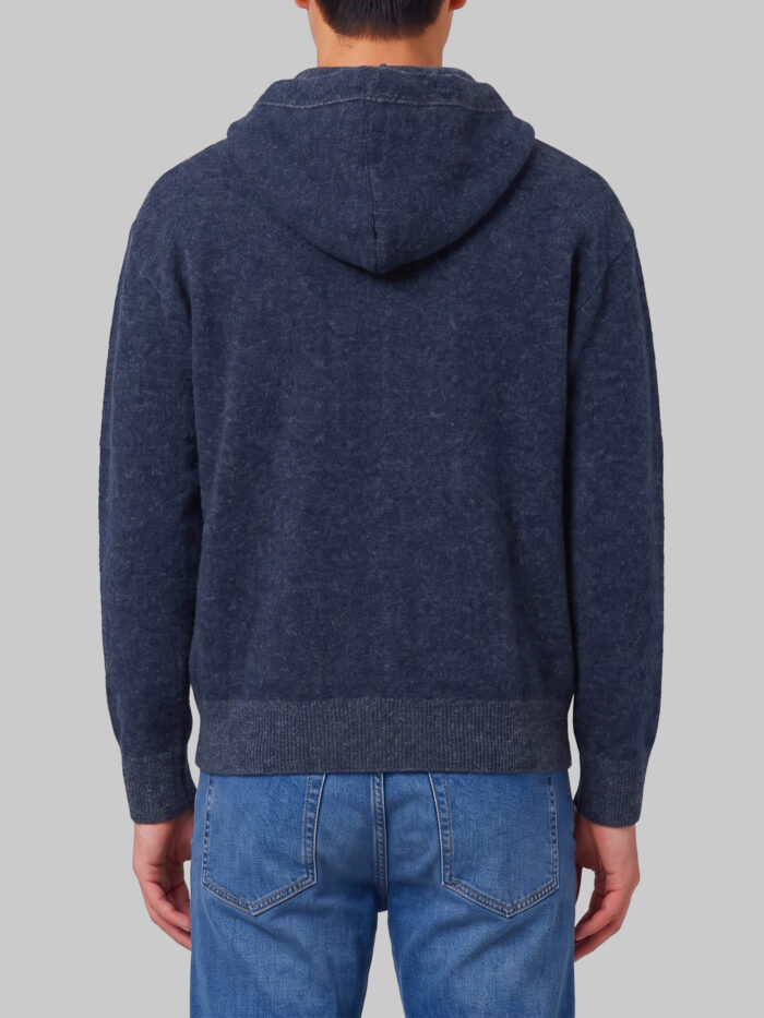 Roberto Collina Merino wool zip sweatshirt in navy