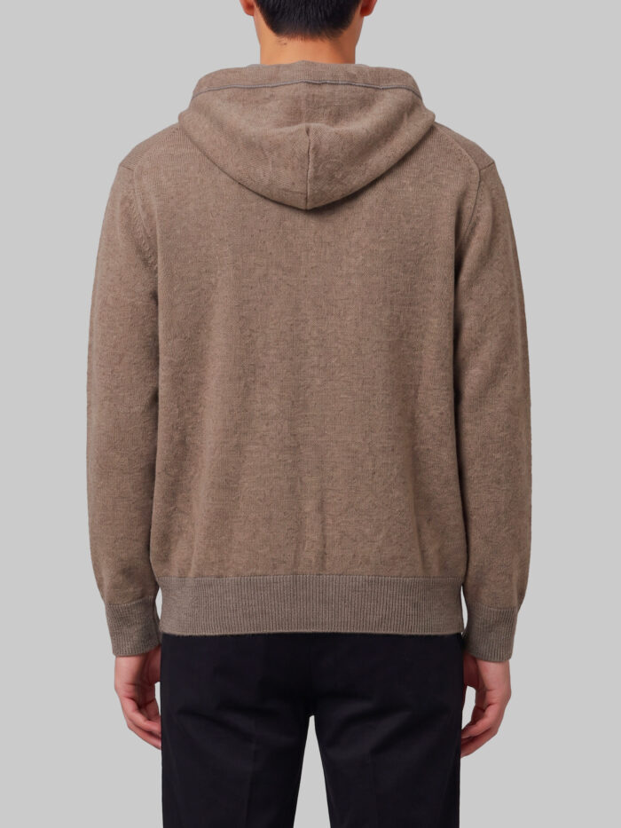 Roberto Collina Merino wool zip sweatshirt in taupe